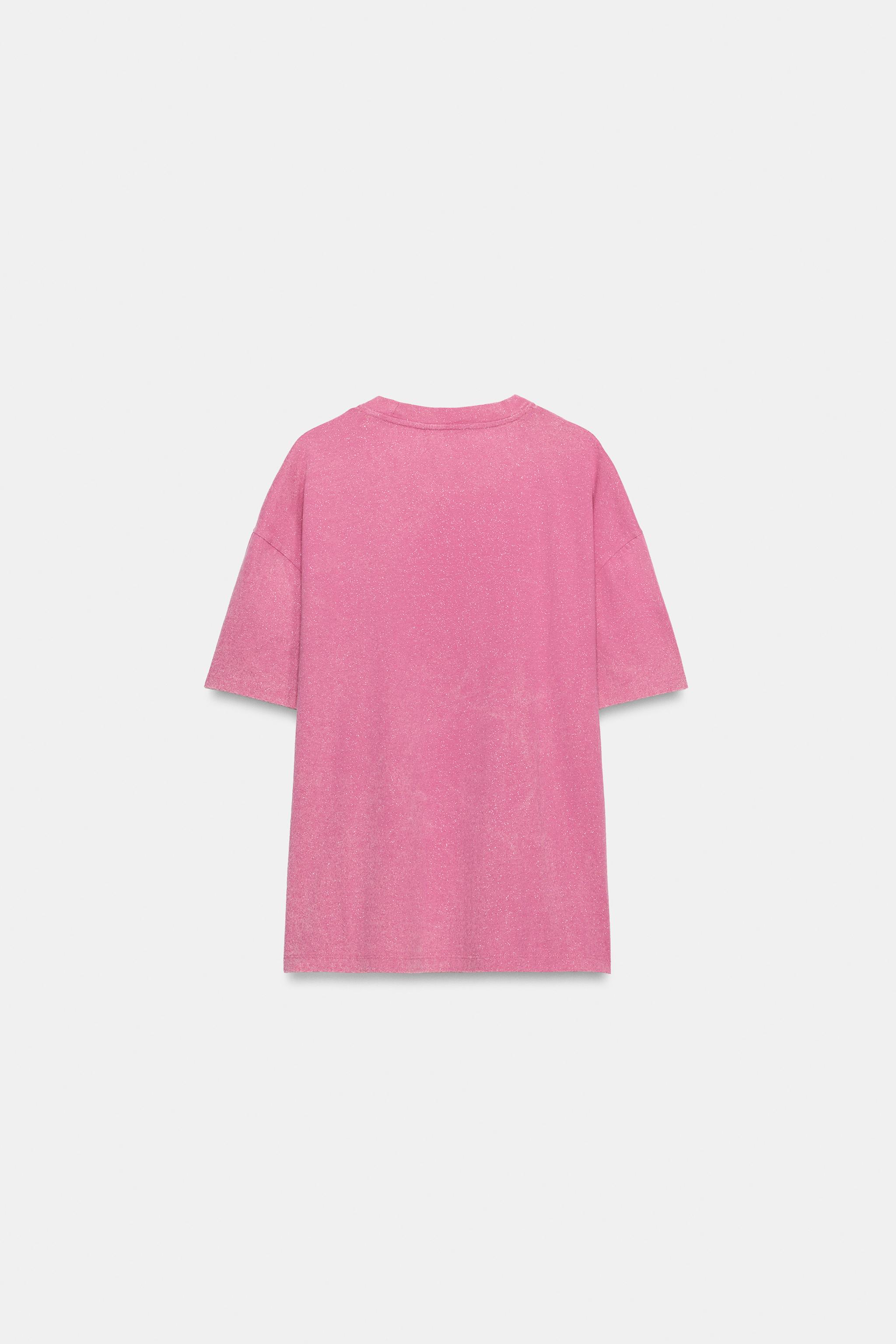 WASHED EFFECT SPARKLY T-SHIRT